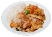 F15. Tou-Fu s míchanou zeleninou s rýží - 129 Kč